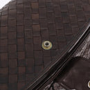 Bottega Veneta INTRECCIATO Shoulder Bag Leather Dark Brown Gold Auth ep16918-17