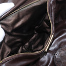 Bottega Veneta INTRECCIATO Shoulder Bag Leather Dark Brown Gold Auth ep16918-24