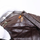 Bottega Veneta INTRECCIATO Shoulder Bag Leather Dark Brown Gold Auth ep16918-25
