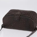 Bottega Veneta INTRECCIATO Shoulder Bag Leather Dark Brown Gold Auth ep16918-6