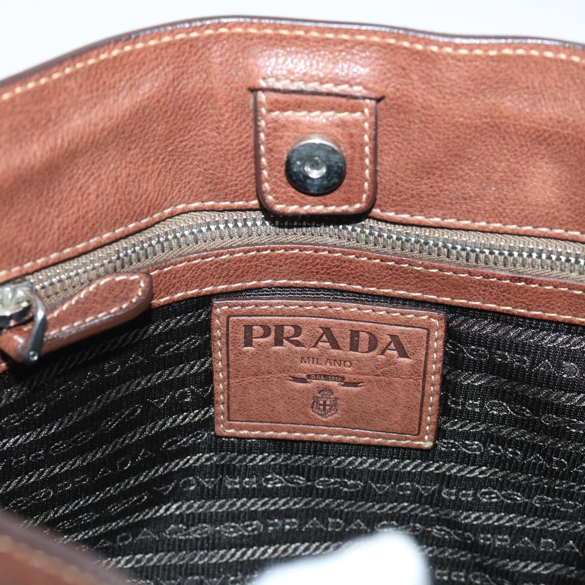 PRADA Hand Bag Canvas Leather Navy Auth ep1692