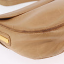 GUCCI Shoulder Bag Leather Beige Gold Auth ep16920-15