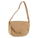 GUCCI Shoulder Bag Leather Beige Gold Auth ep16920-1