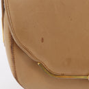 GUCCI Shoulder Bag Leather Beige Gold Auth ep16920-3