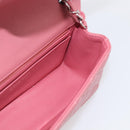 CHANEL Mini Matelasse 20 Chain Bag Lamb Skin Pink Silver CC Auth ep16927SAM-19