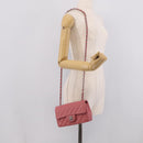 CHANEL Mini Matelasse 20 Chain Bag Lamb Skin Pink Silver CC Auth ep16927SAM-27