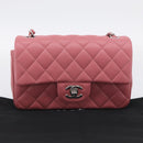 CHANEL Mini Matelasse 20 Chain Bag Lamb Skin Pink Silver CC Auth ep16927SAM-28