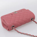 CHANEL Mini Matelasse 20 Chain Bag Lamb Skin Pink Silver CC Auth ep16927SAM-6