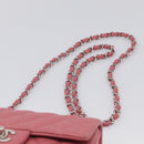 CHANEL Mini Matelasse 20 Chain Bag Lamb Skin Pink Silver CC Auth ep16927SAM-8