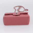 CHANEL Mini Matelasse 20 Chain Bag Lamb Skin Pink Silver CC Auth ep16927SAM-9