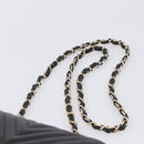 CHANEL Vstitched Chain Shoulder Bag Lamb Skin Black Gold CC Auth ep16928SAM-8