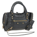 Balenciaga Classic Mini City Hand Bag Leather Gold Gray 300295 Auth ep16932M-1