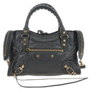 Balenciaga Classic Mini City Hand Bag Leather Gold Gray 300295 Auth ep16932M-2