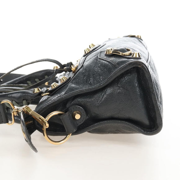 Balenciaga Classic Mini City Hand Bag Leather Gold Gray 300295 Auth ep16932M