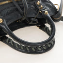 Balenciaga Classic Mini City Hand Bag Leather Gold Gray 300295 Auth ep16932M-7