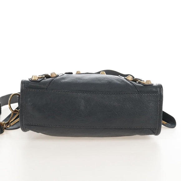 Balenciaga Giant Mini City Hand Bag Leather 2way Gold Gray 309544 Auth ep16934M