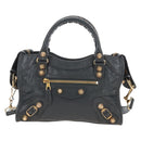 Balenciaga Giant Mini City Hand Bag Leather 2way Gold Gray 309544 Auth ep16934M-2