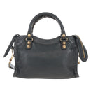 Balenciaga Giant Mini City Hand Bag Leather 2way Gold Gray 309544 Auth ep16934M-3