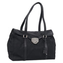 PRADA Hand Bag Nylon Black Silver Auth ep16937V-1
