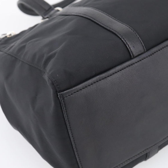 PRADA Hand Bag Nylon Black Silver Auth ep16937V