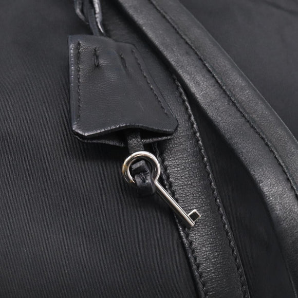 PRADA Hand Bag Nylon Black Silver Auth ep16937V