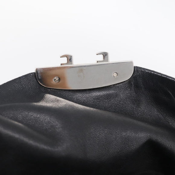 PRADA Hand Bag Nylon Black Silver Auth ep16937V