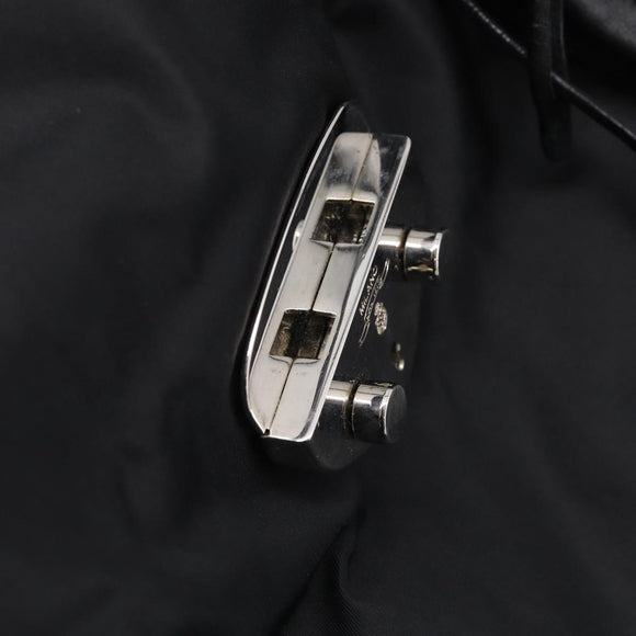 PRADA Hand Bag Nylon Black Silver Auth ep16937V