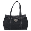 PRADA Hand Bag Nylon Black Silver Auth ep16937V-2