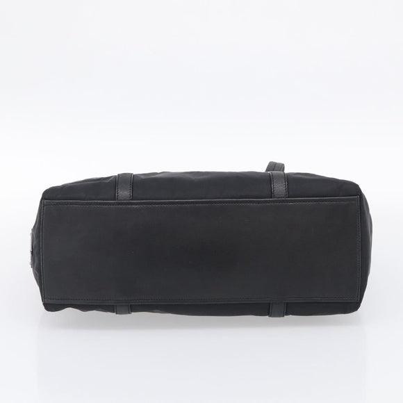 PRADA Hand Bag Nylon Black Silver Auth ep16937V