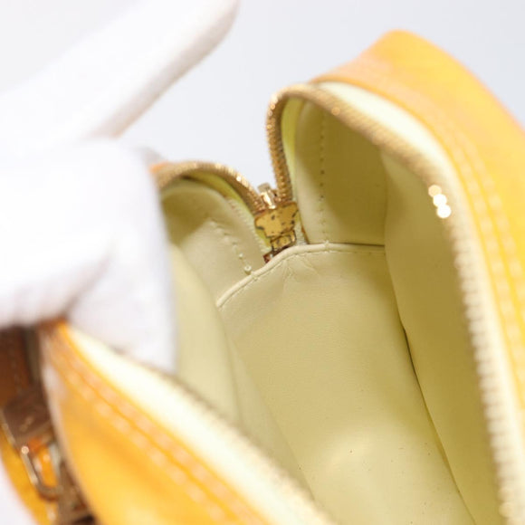 LOUIS VUITTON Monogram Vernis Wooster Bag Lime Yellow M91075 LV Auth ep16941