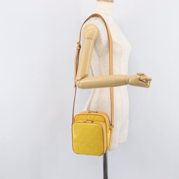 LOUIS VUITTON Monogram Vernis Wooster Bag Lime Yellow M91075 LV Auth ep16941