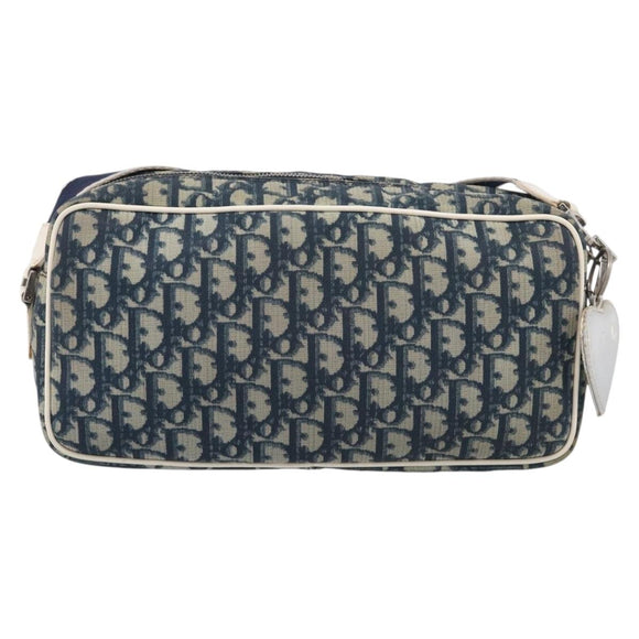 Christian Dior Trotter Shoulder Bag PVC Blue Silver Auth ep16942