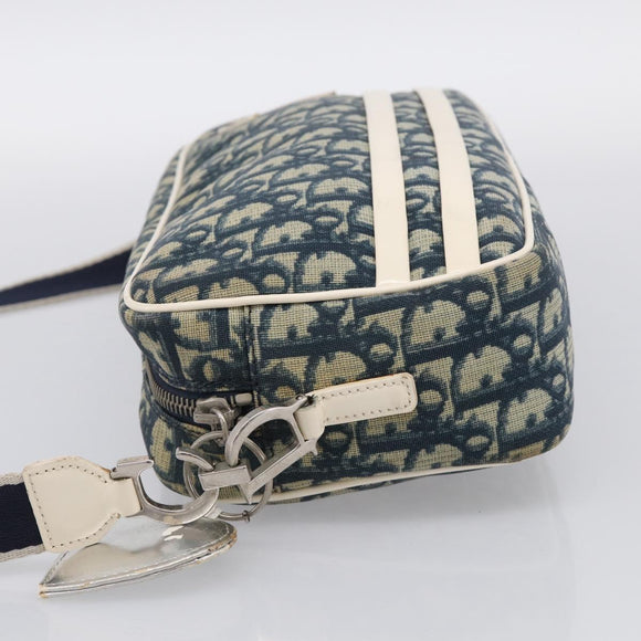 Christian Dior Trotter Shoulder Bag PVC Blue Silver Auth ep16942