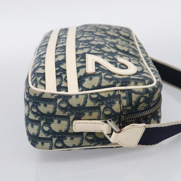 Christian Dior Trotter Shoulder Bag PVC Blue Silver Auth ep16942