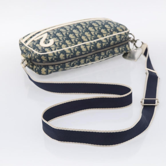 Christian Dior Trotter Shoulder Bag PVC Blue Silver Auth ep16942