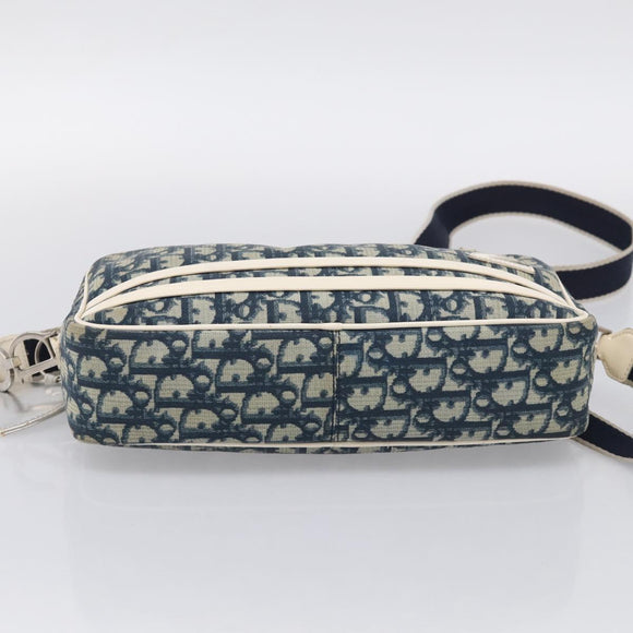 Christian Dior Trotter Shoulder Bag PVC Blue Silver Auth ep16942
