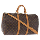 LOUIS VUITTON Monogram Keepall Bandouliere 50 Boston Bag M41416 LV Auth ep16951V-1