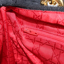 Christian Dior Lady Dior Canage Hand Bag Canvas Black Gold Tone Auth ep16956-21