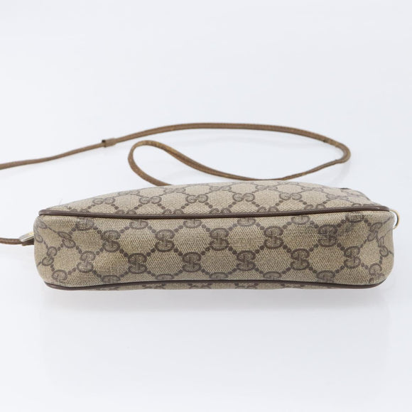 GUCCI GG Supreme Shoulder Bag PVC Beige Gold Tone 97 02 068 Auth ep16964