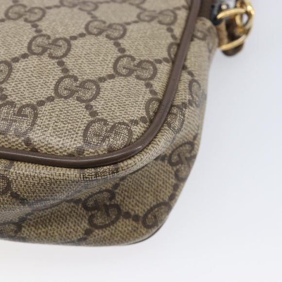 GUCCI GG Supreme Shoulder Bag PVC Beige Gold Tone 97 02 068 Auth ep16964