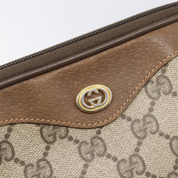 GUCCI GG Supreme Shoulder Bag PVC Beige Gold Tone 97 02 068 Auth ep16964