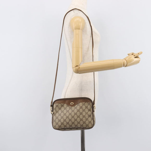GUCCI GG Supreme Shoulder Bag PVC Beige Gold Tone 97 02 068 Auth ep16964