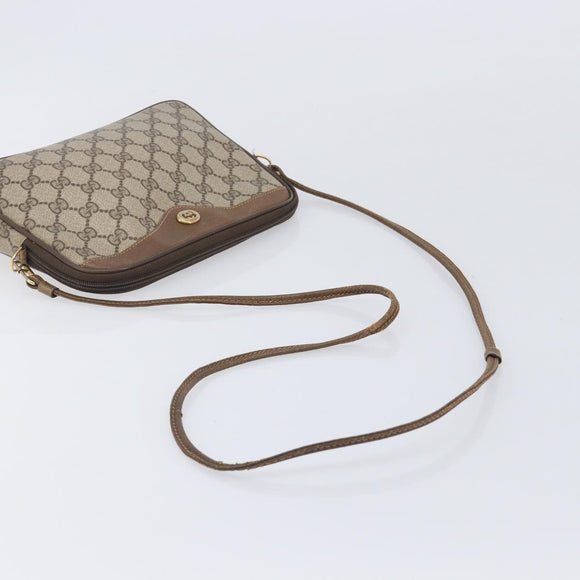 GUCCI GG Supreme Shoulder Bag PVC Beige Gold Tone 97 02 068 Auth ep16964