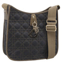 Christian Dior Canage Shoulder Bag Canvas Black Gold Tone Auth ep16966V-1