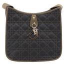 Christian Dior Canage Shoulder Bag Canvas Black Gold Tone Auth ep16966V-2