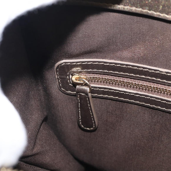 Christian Dior Canage Shoulder Bag Canvas Black Gold Tone Auth ep16966V