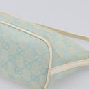 GUCCI GG Canvas Accessory Pouch Light Blue Silver 039 1103 Auth ep16987-10