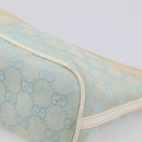 GUCCI GG Canvas Accessory Pouch Light Blue Silver 039 1103 Auth ep16987-12