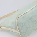 GUCCI GG Canvas Accessory Pouch Light Blue Silver 039 1103 Auth ep16987-13