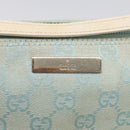 GUCCI GG Canvas Accessory Pouch Light Blue Silver 039 1103 Auth ep16987-14